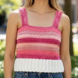 #3021 ‼️NEW‼️1 OF A KIND‼️Hand Crochet Tank Top